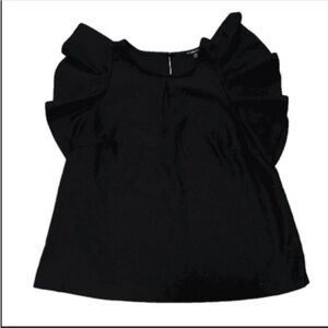 CQ by CQ flutter sleeves front keyhole black flowy top.
Size small.